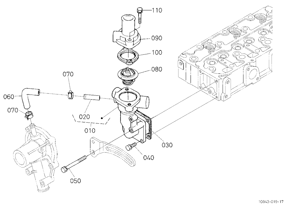 Water Flange And Thermostat