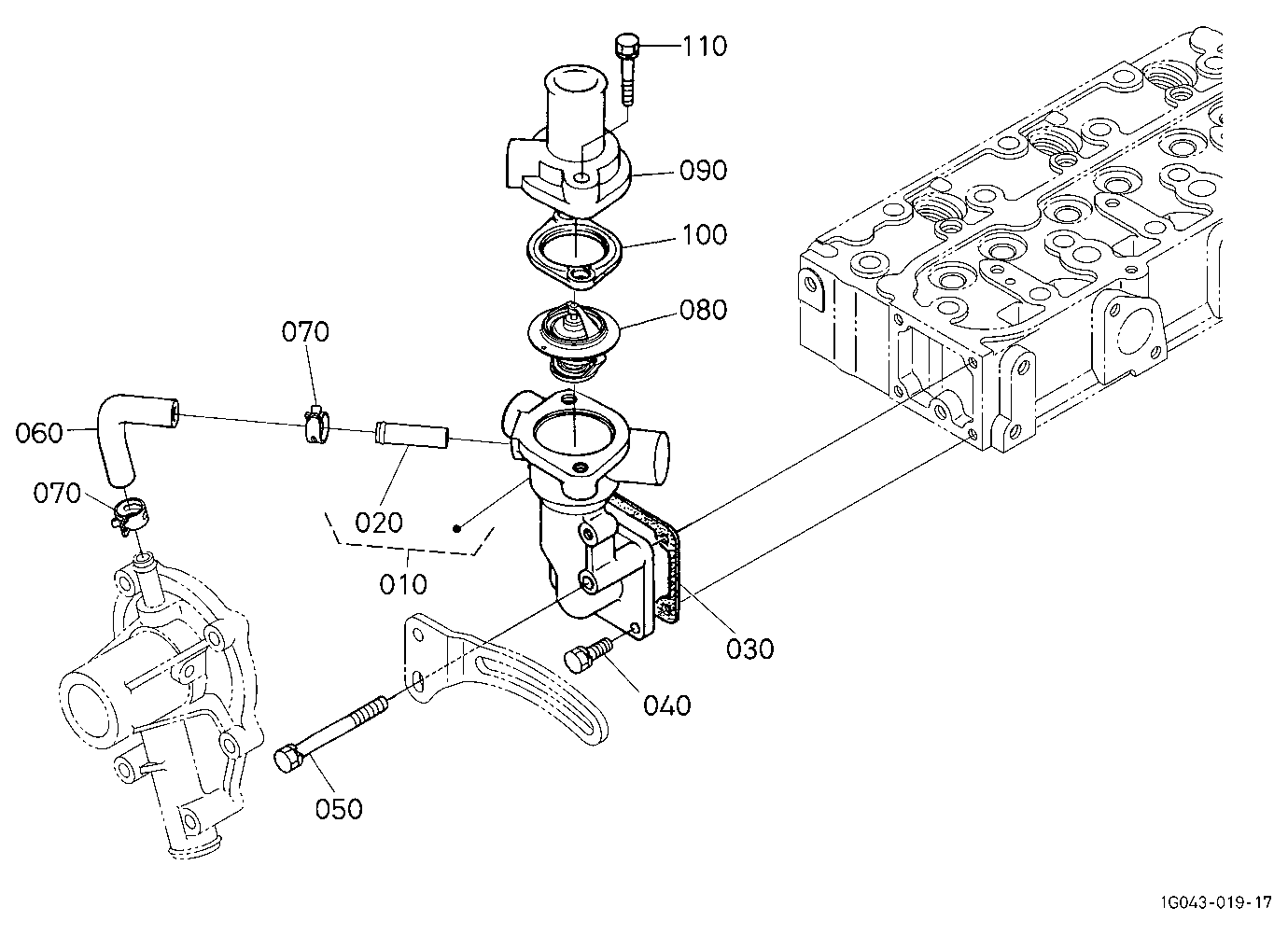 Water Flange And Thermostat