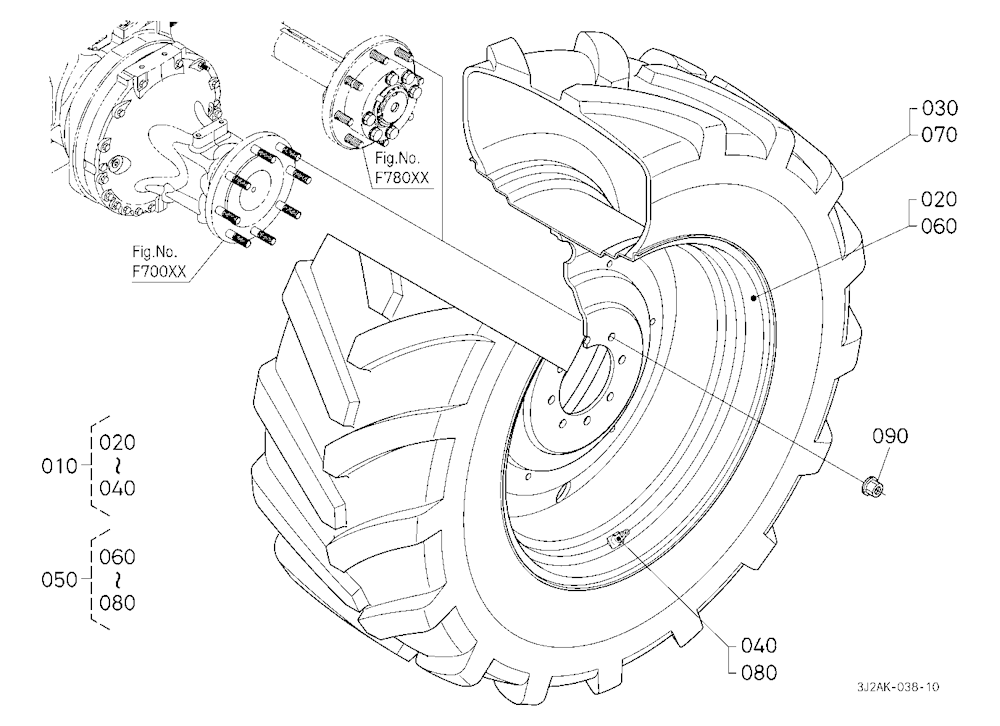 Rear Wheel (650/65R38:8 Hole Rim) [Michelin]