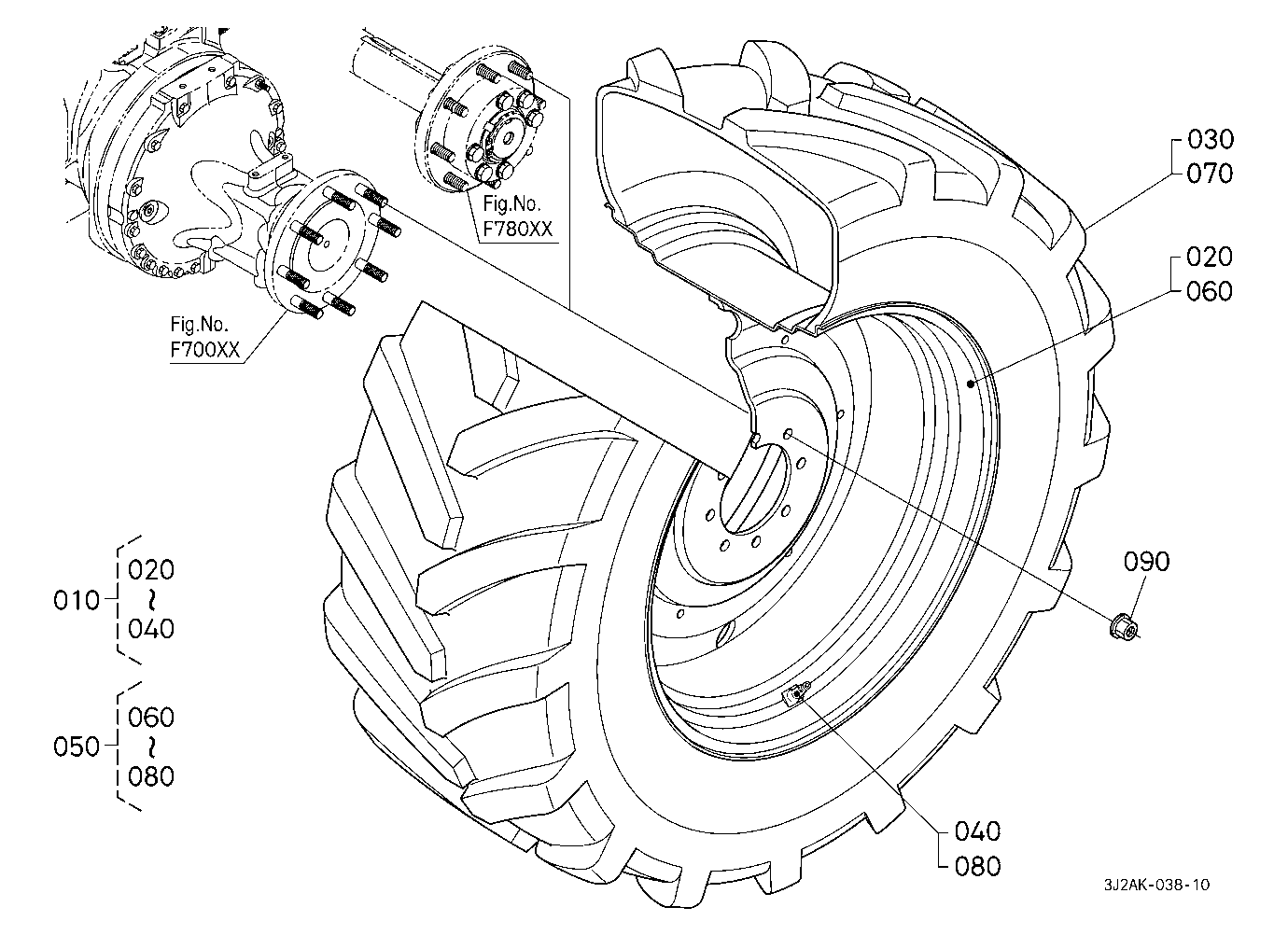 Rear Wheel (650/65R38:8 Hole Rim) [Michelin]