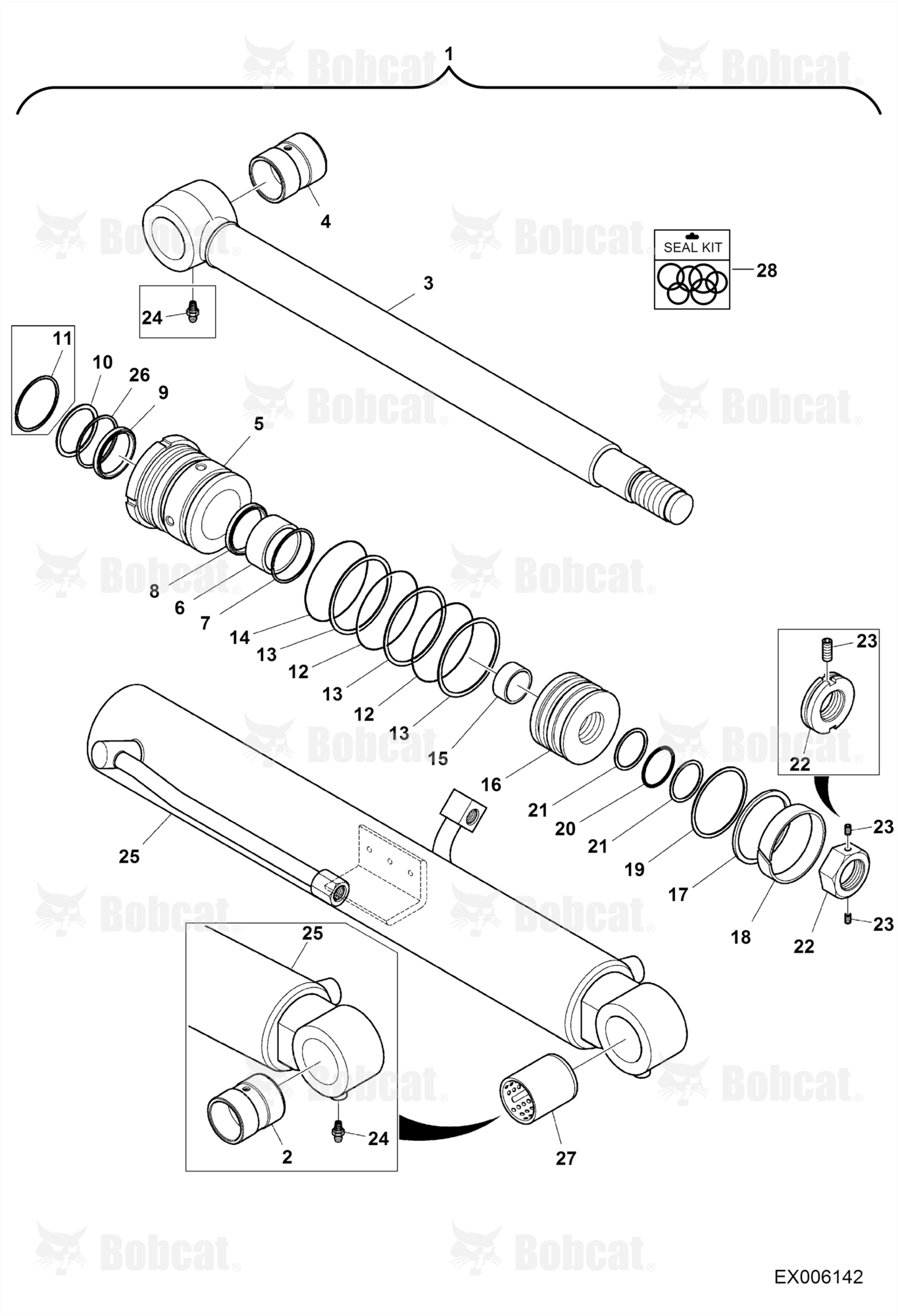 Boom Cylinder (W/Lock Valve)
