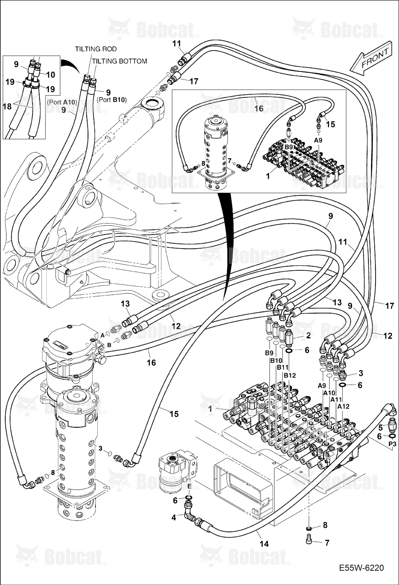Hydraulic Circuitry (Offset) (2nd Auxiliary/Rotation)