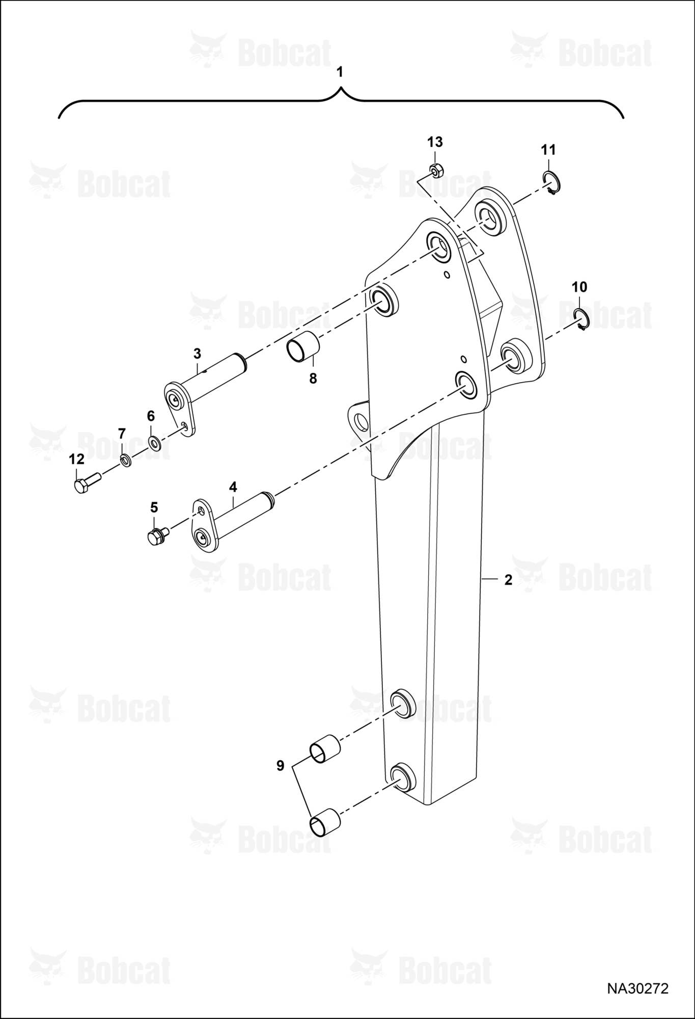 Tractor Backhoe BH67 (Arm Assembly)  B77F00101 & Above