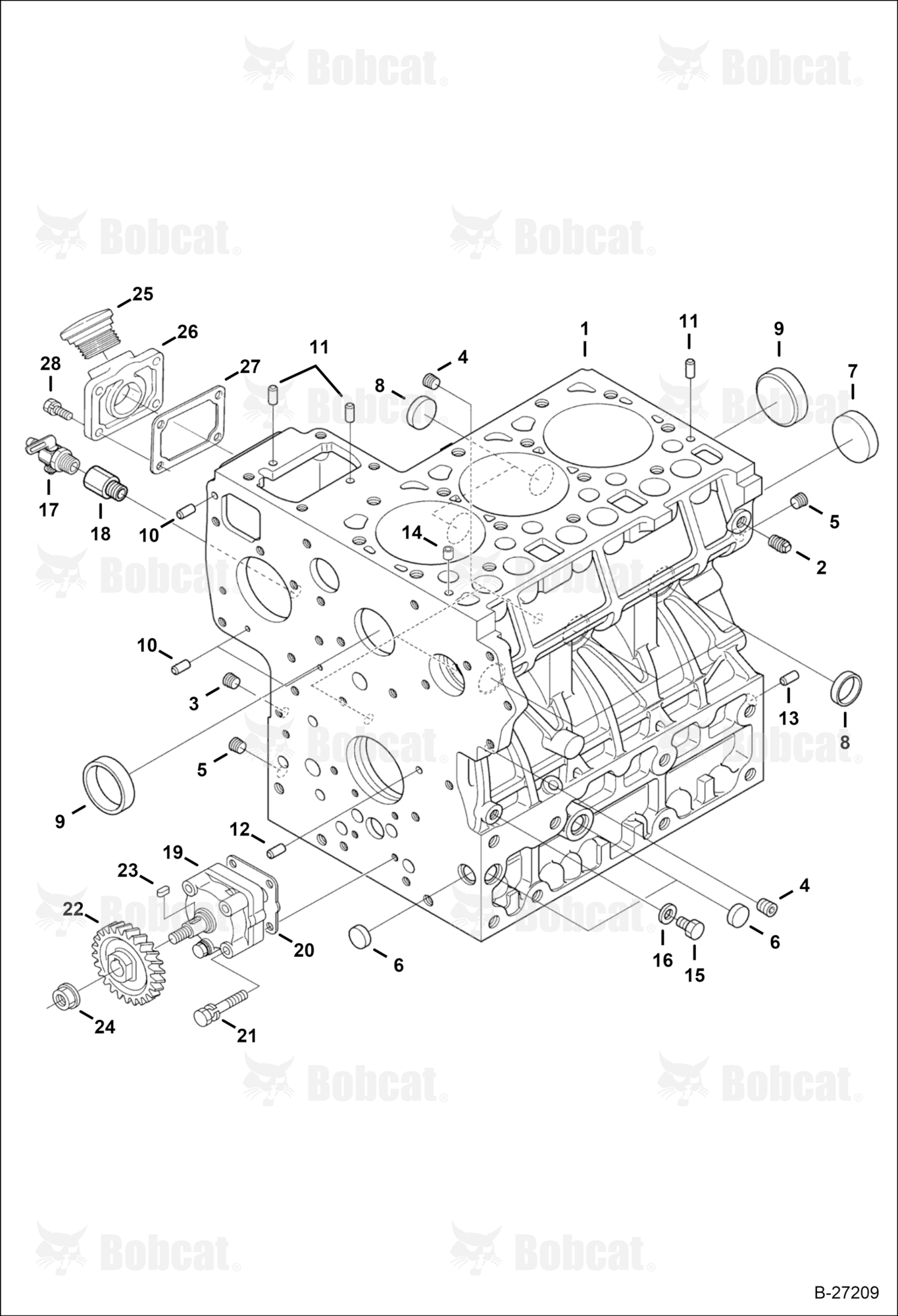 Crankcase (Blue) (Engine Serial # D1703-B******)