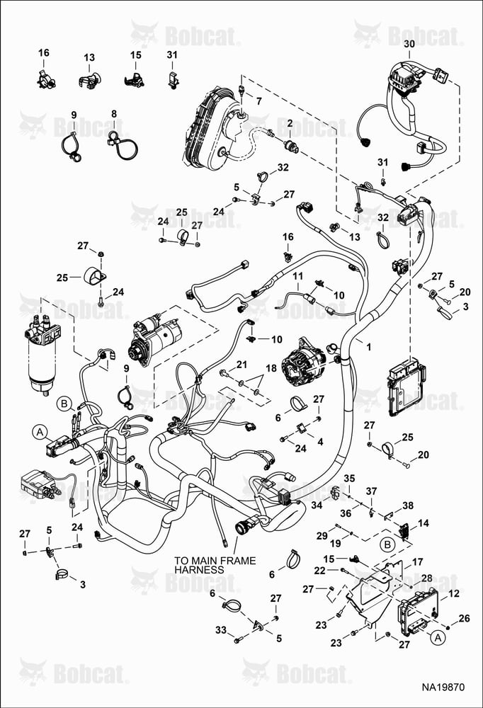 Engine Electrical Circuitry (Harness) B55611001 & Above