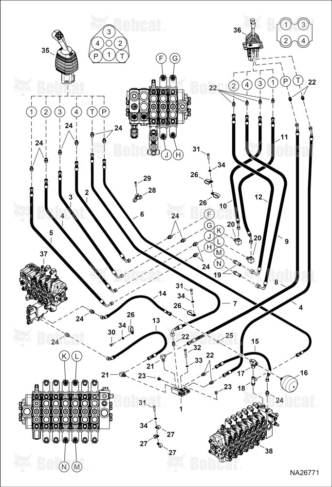 Hydraulic Circuitry (Pilot) (Loader & Stabilizers)