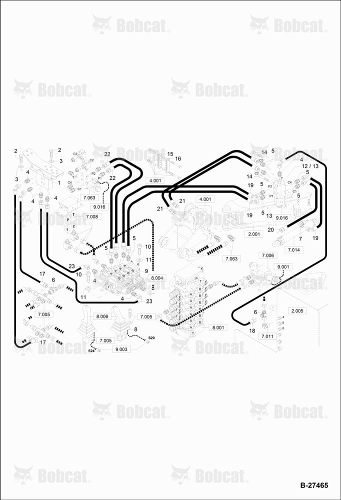 Hydraulic Installation (3rd+4th Additional Circuit) (Pilot Control - Mono Boom)