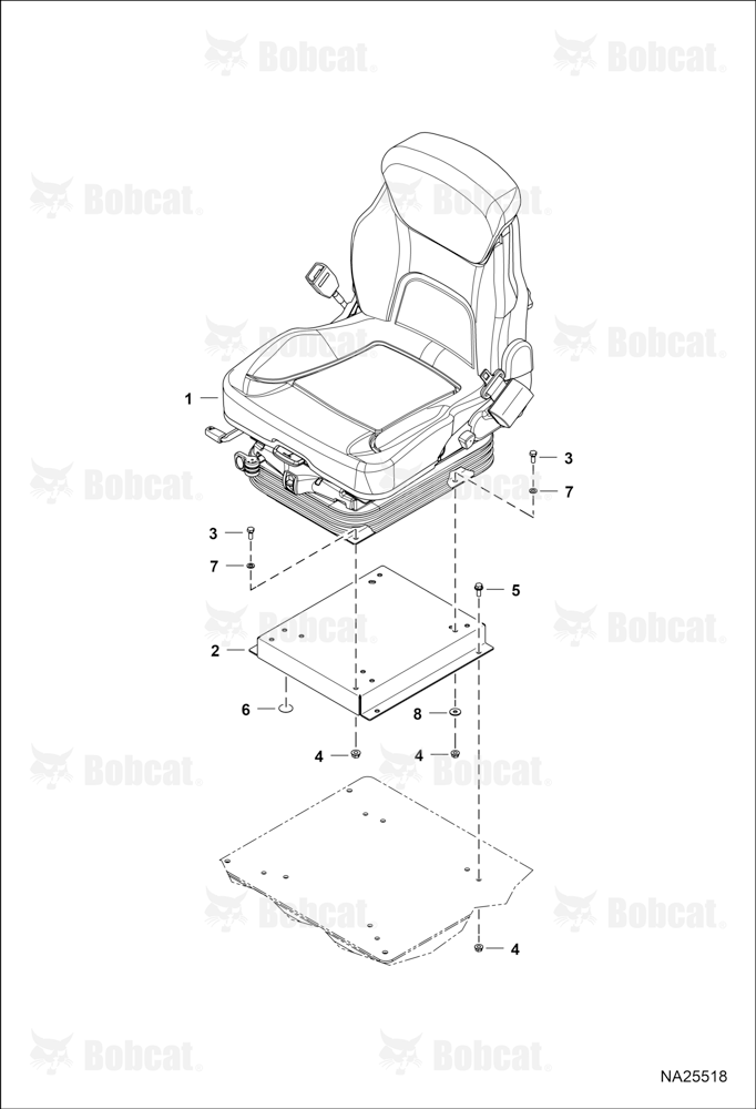 Operator Seat (Air Suspension) (W/O Joystick Mount) (7434247 & 7441334)