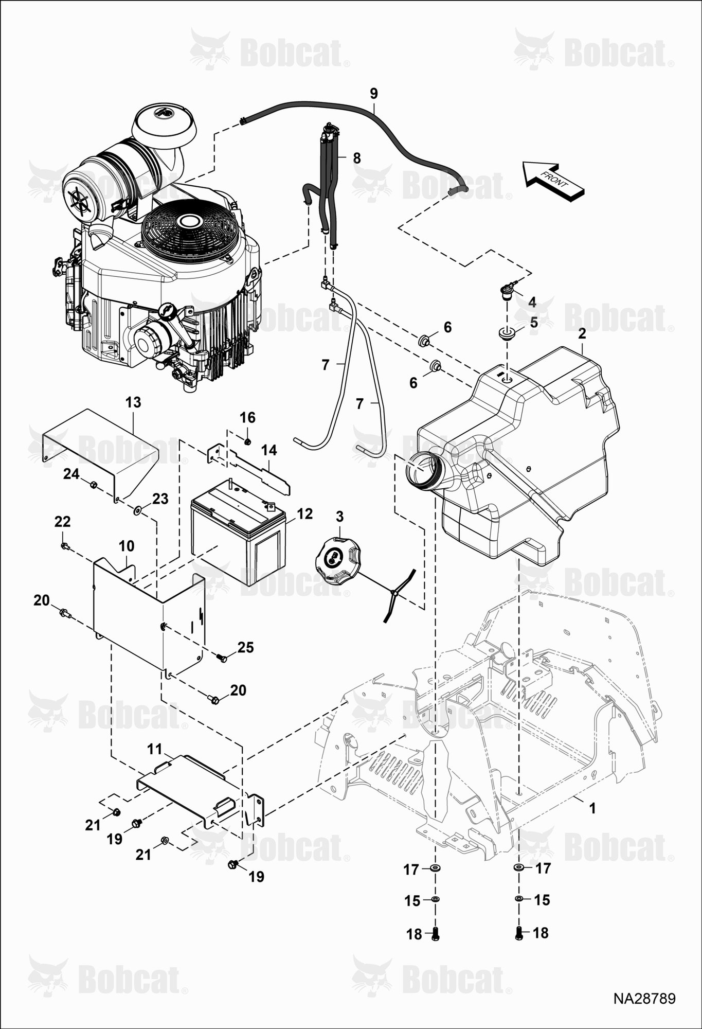 Fuel Tank & Battery Assembly