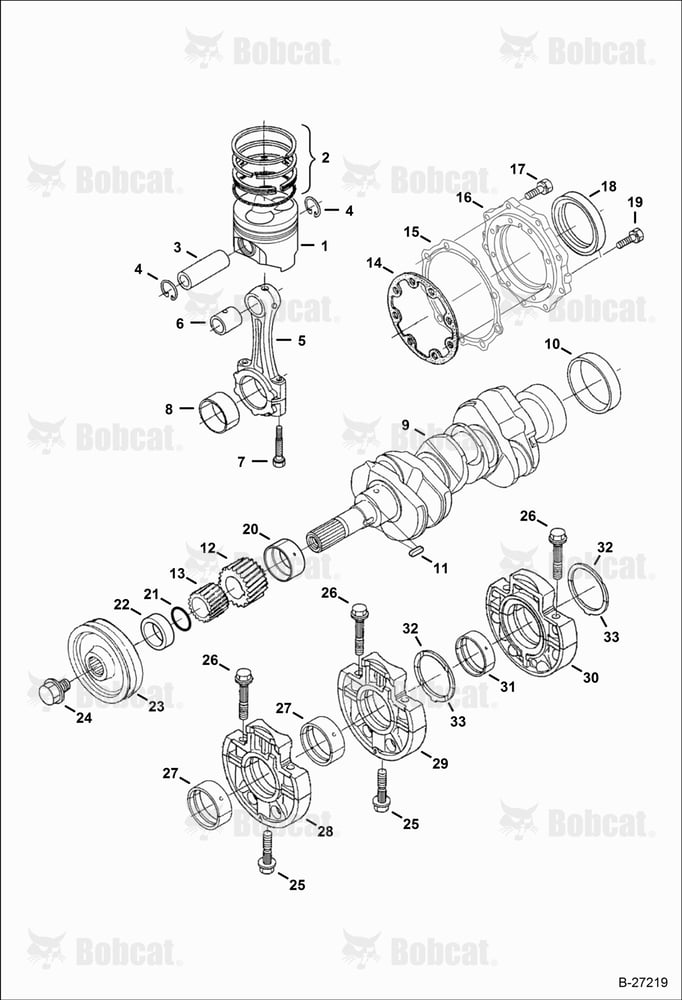 Piston & Crankshaft (Kubota - D1005-E3B-BC-3)(Tier IV Replacement)