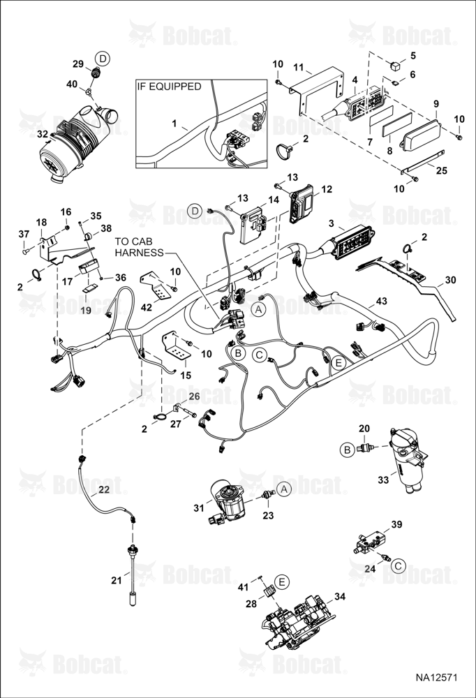 Engine Electrical Circuitry (Frame Harness & Filter Sensors) B42811110 & Above