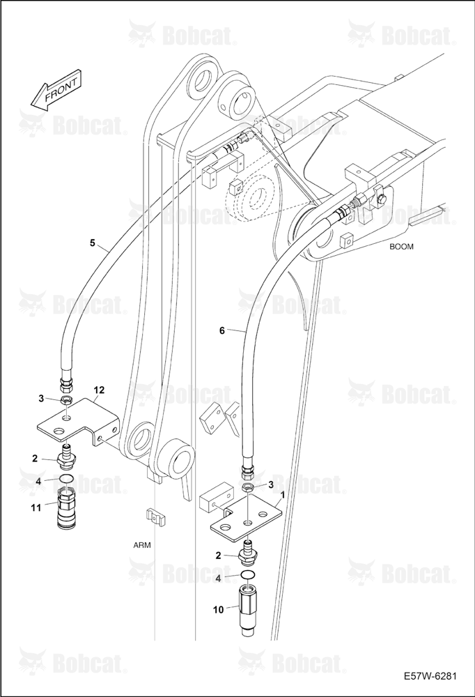 Hydraulic Circuitry (Arm 1,9 m) (Rotating) B3WU11239 & Above