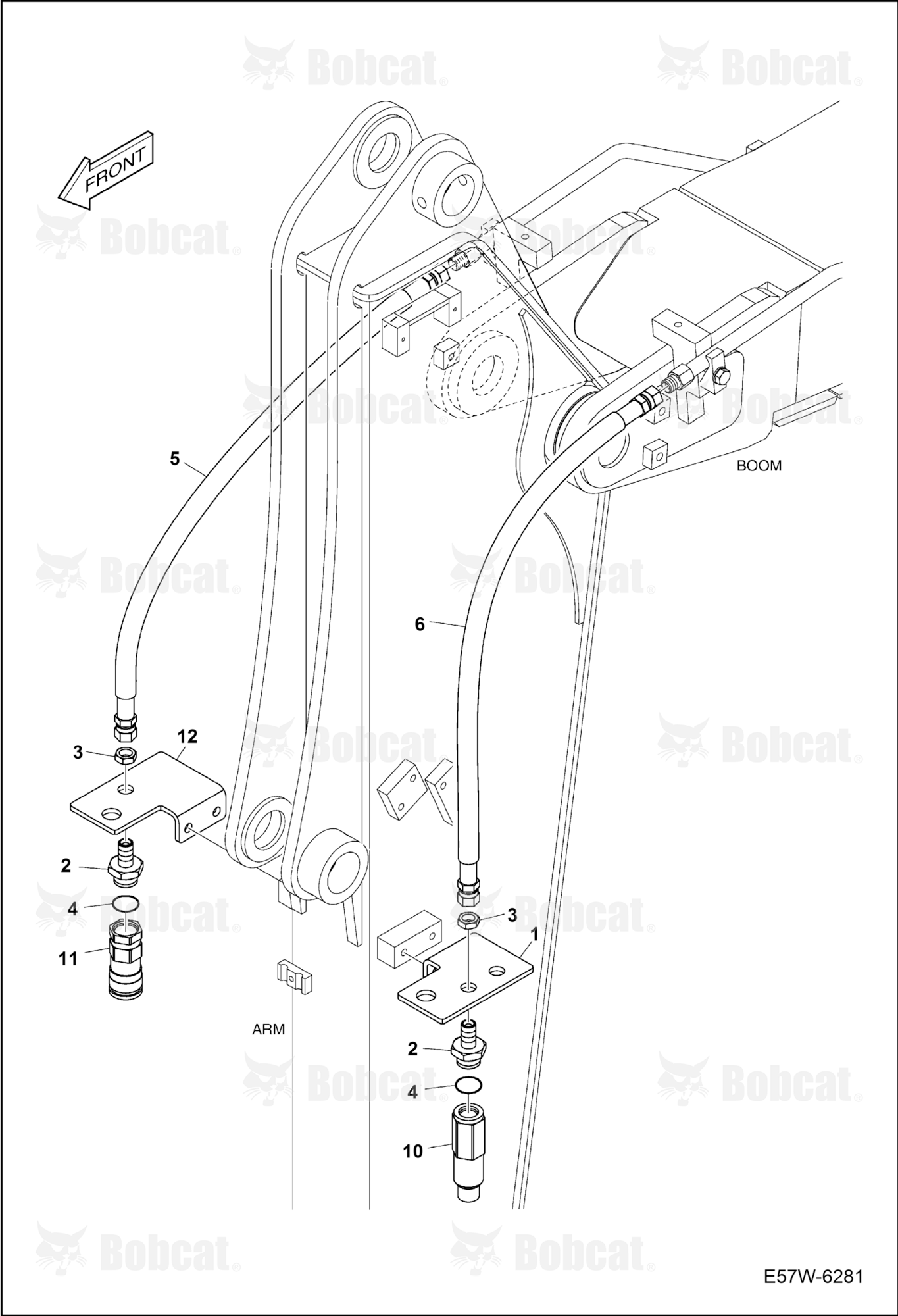 Hydraulic Circuitry (Arm 1,9 m) (Rotating)  B3WU11239 & Above