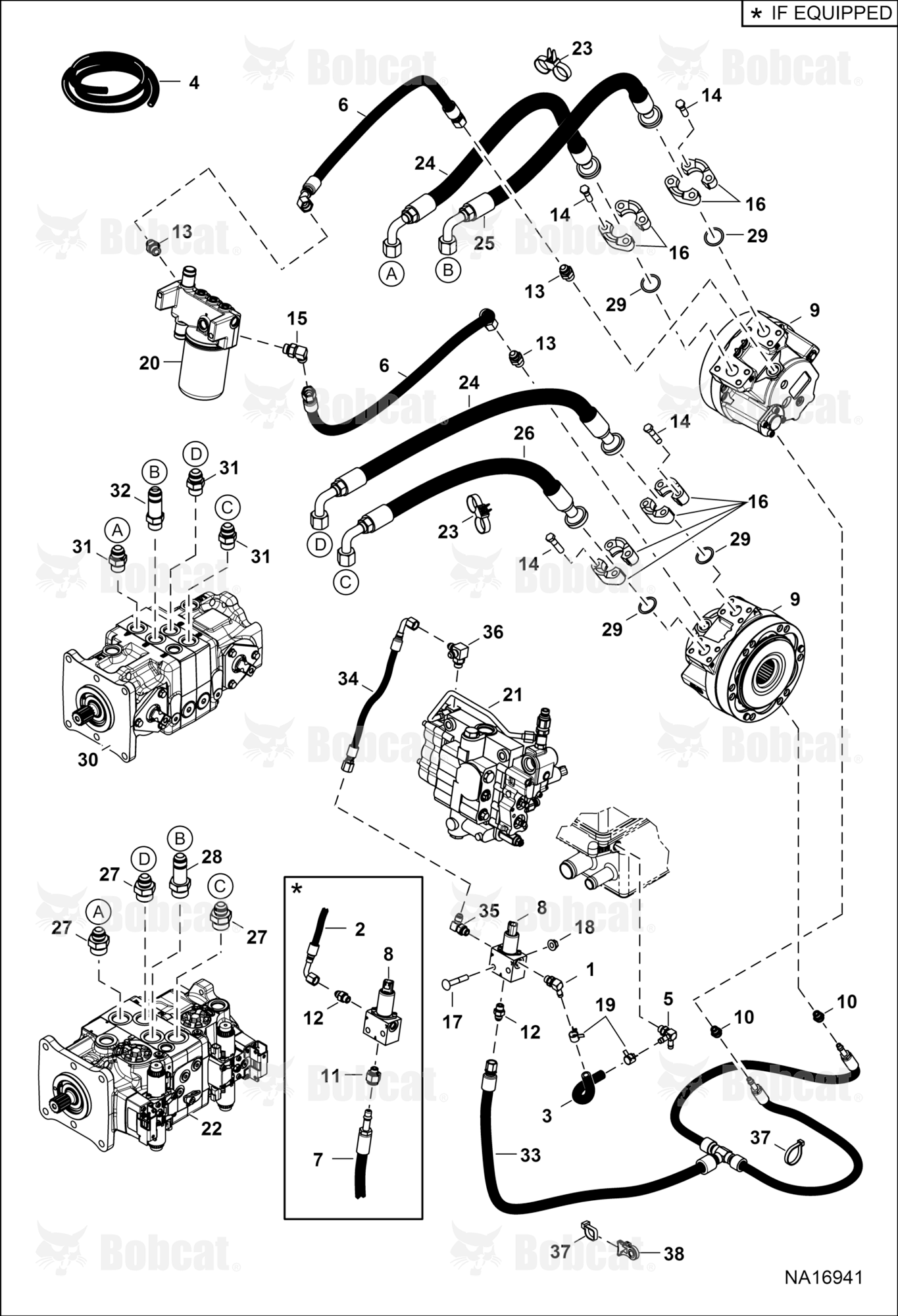 Hydrostatic Circuitry (2-Speed Motor)