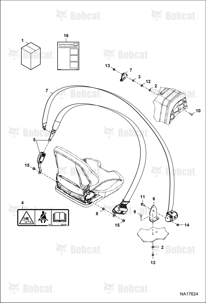 Seat Belt Kit - 3" (Three Point Retractable)