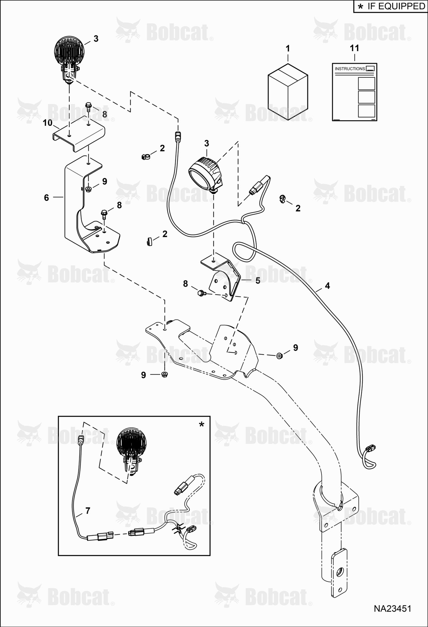Mirror Work Lights Kit (LED)  B4BT18001 - B4BT18028