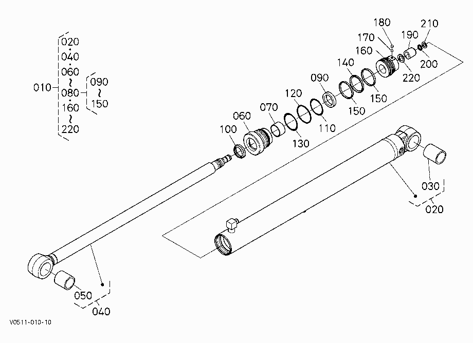 ARM CYLINDER (RH) [COMPONENT PARTS]