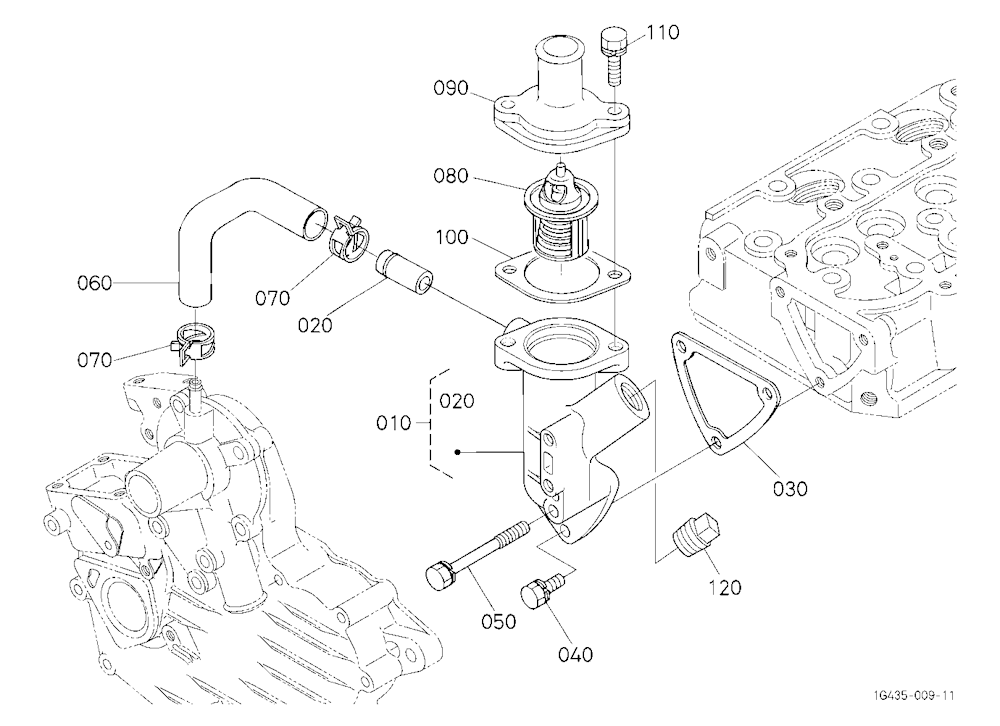 Water Flange And Thermostat