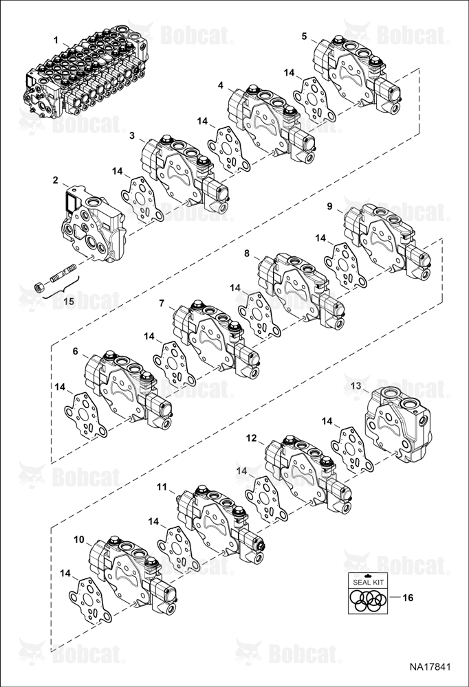 Hydraulic Control Valve (10 Section Assembly) (W/Angle Blade)