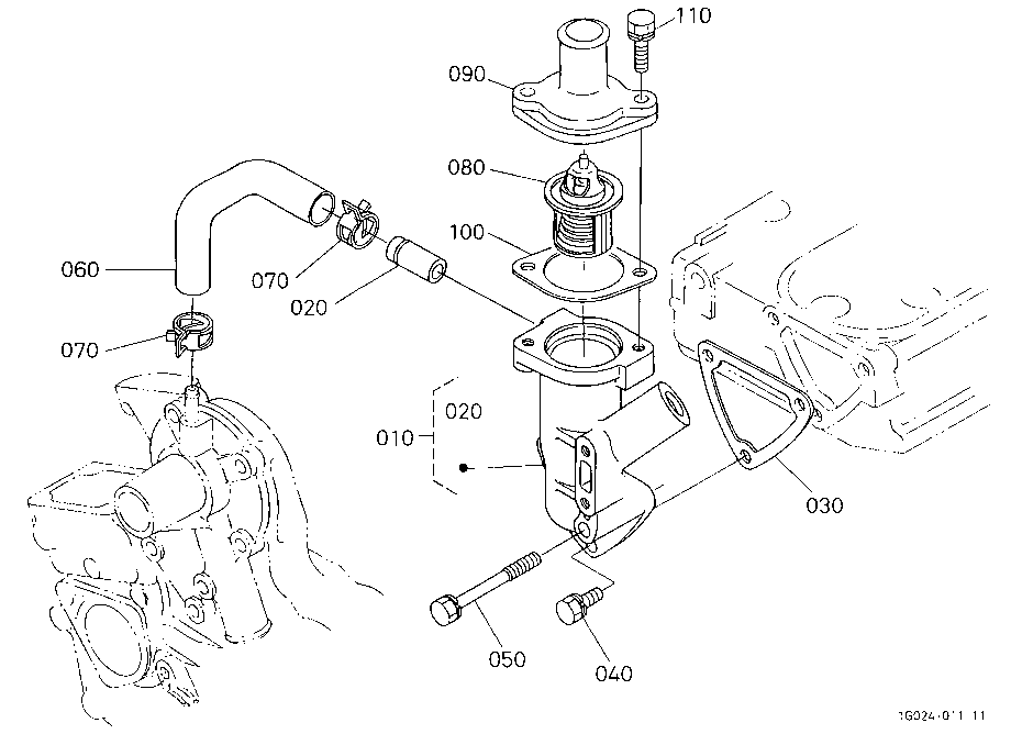 Water Flange And Thermostat