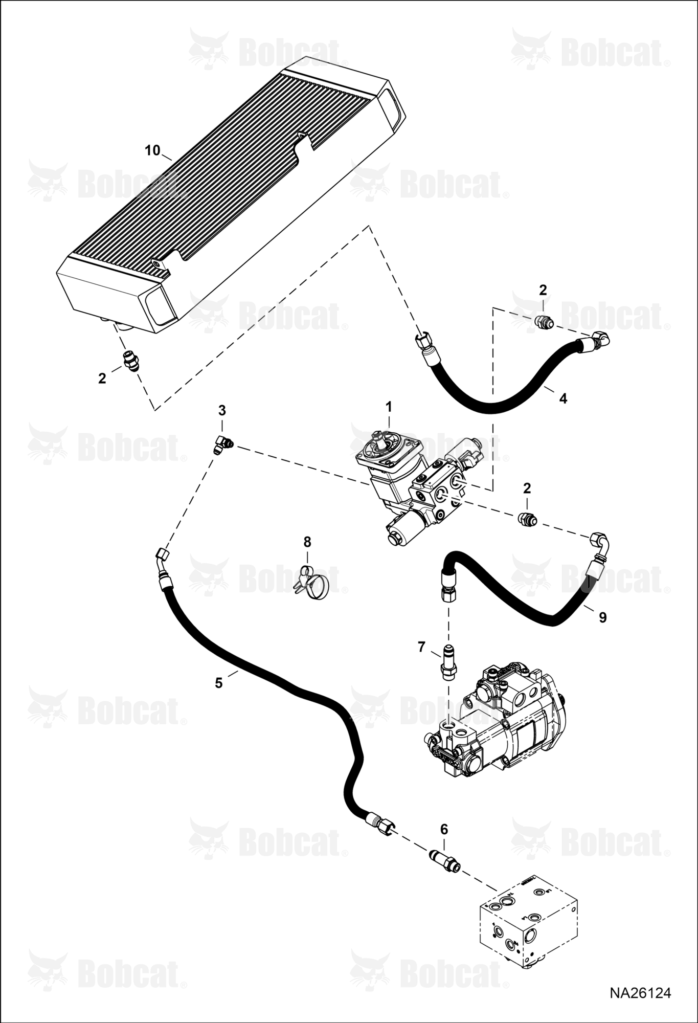 Hydraulic Circuitry (Fan Motor) (Reversible)  B55211074 & Above, B55311078 & Above, B69811001 & Above