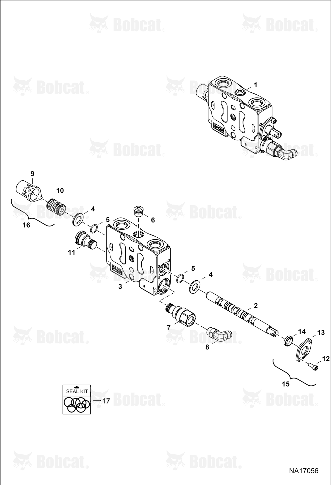 Hydraulic Control Valve (LH Travel Section) (No Motion Alarm Option)