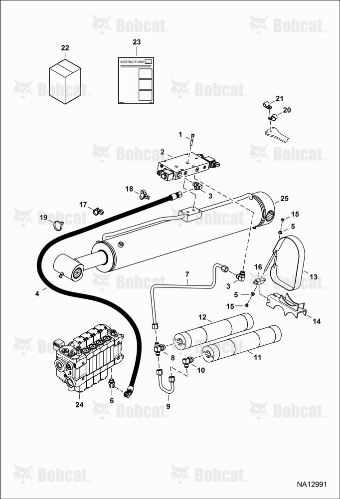 Hydraulic Circuitry (Boom Suspension) (Double Accumulator) B4C311001 - B4C317000