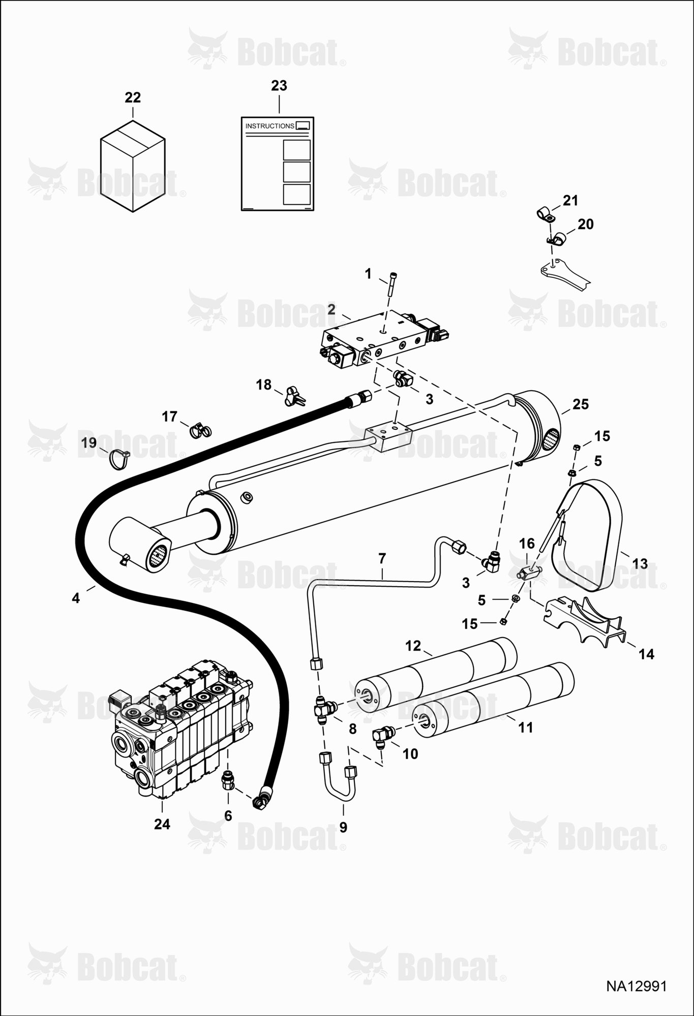 Hydraulic Circuitry (Boom Suspension) (Double Accumulator)  B4C311001 - B4C317000