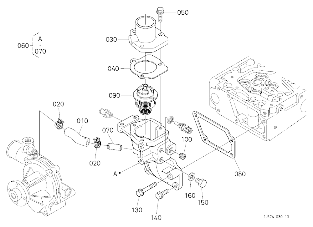 Water Flange And Thermostat