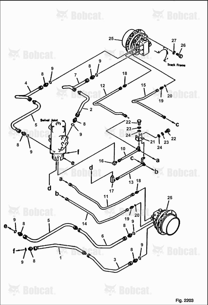 Hydraulic Piping (SWIVEL Joint TO/FROM Travel MOTOR)