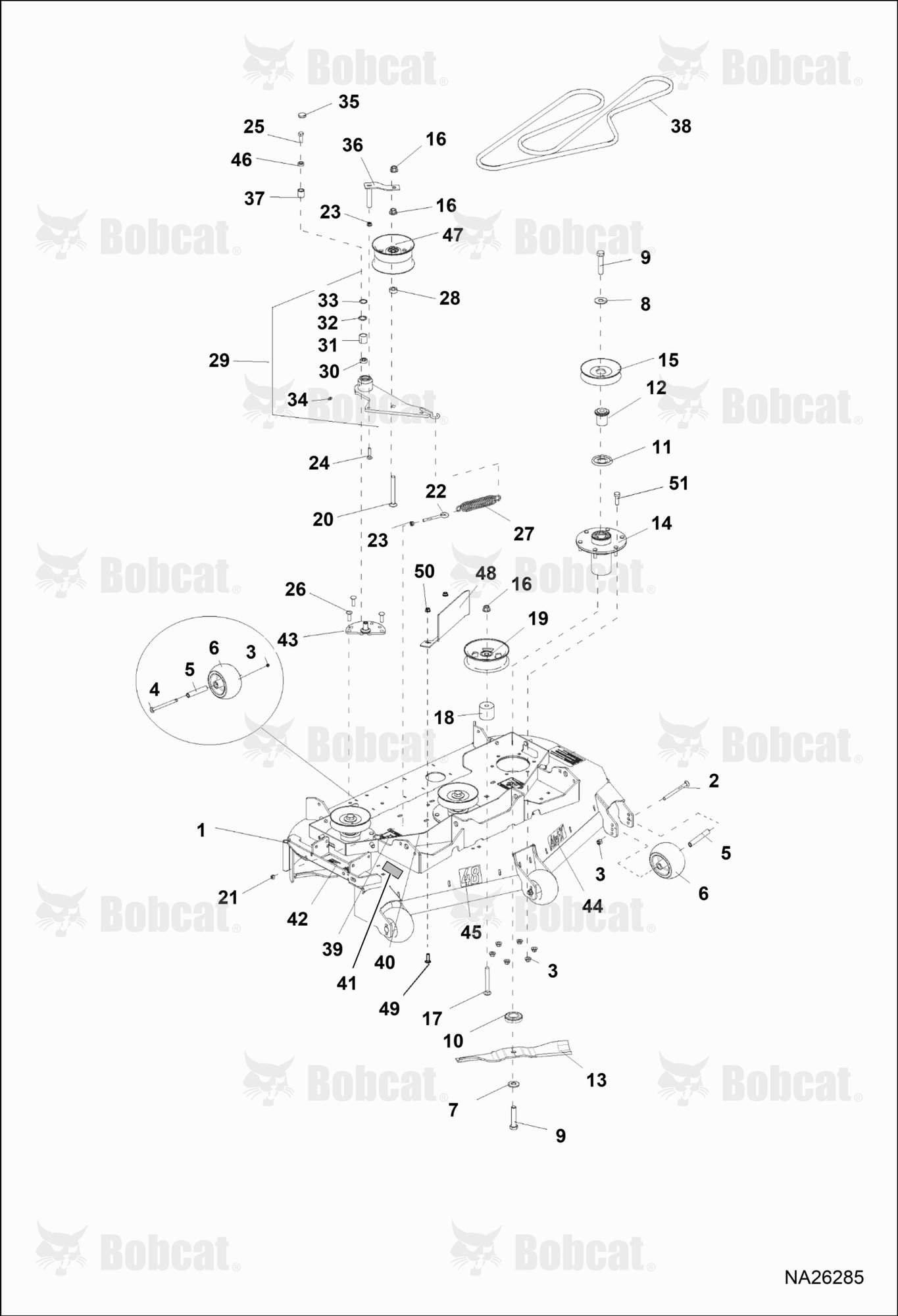 48" Side Deck ASSY