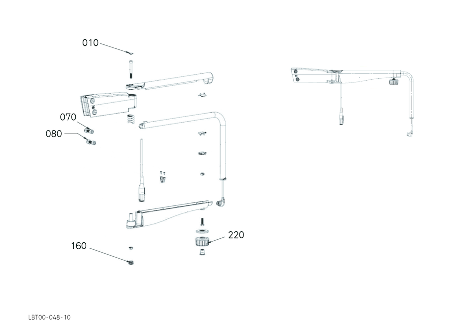 Cabled Mirror Arm