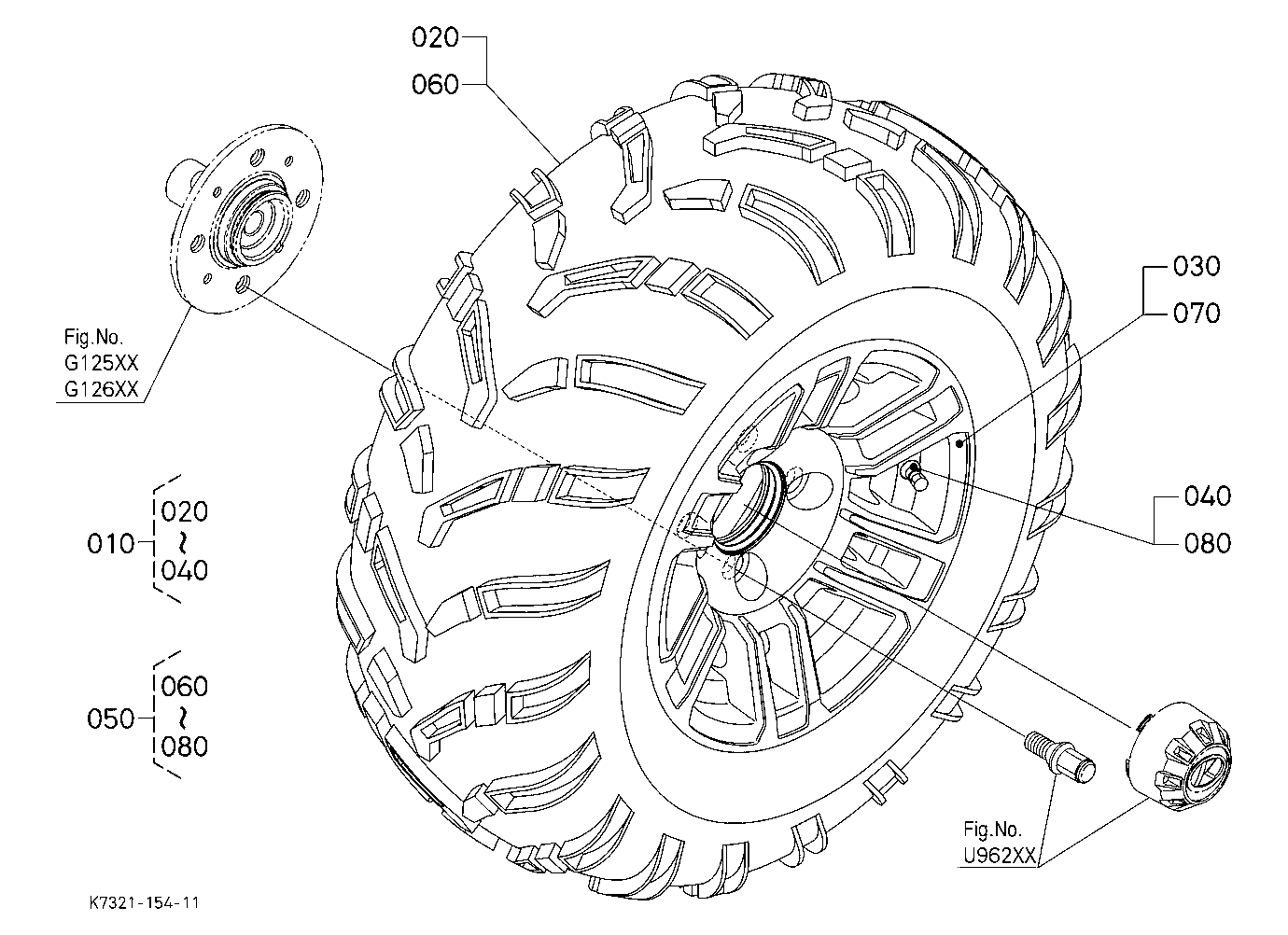 Aluminum Alloy Wheel (Front) (24*9-12,Atv) [Option