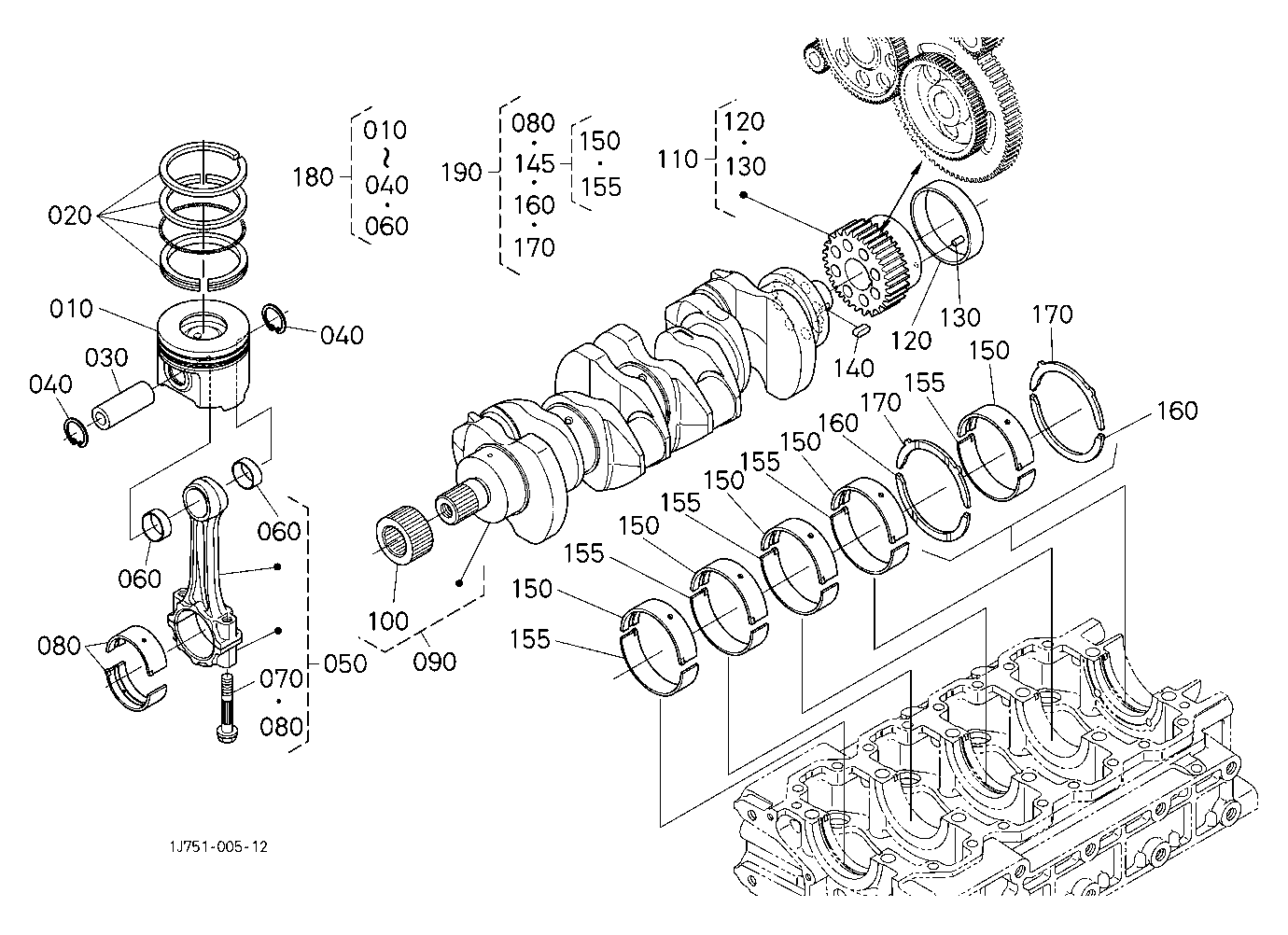 Piston And Crankshaft [New]