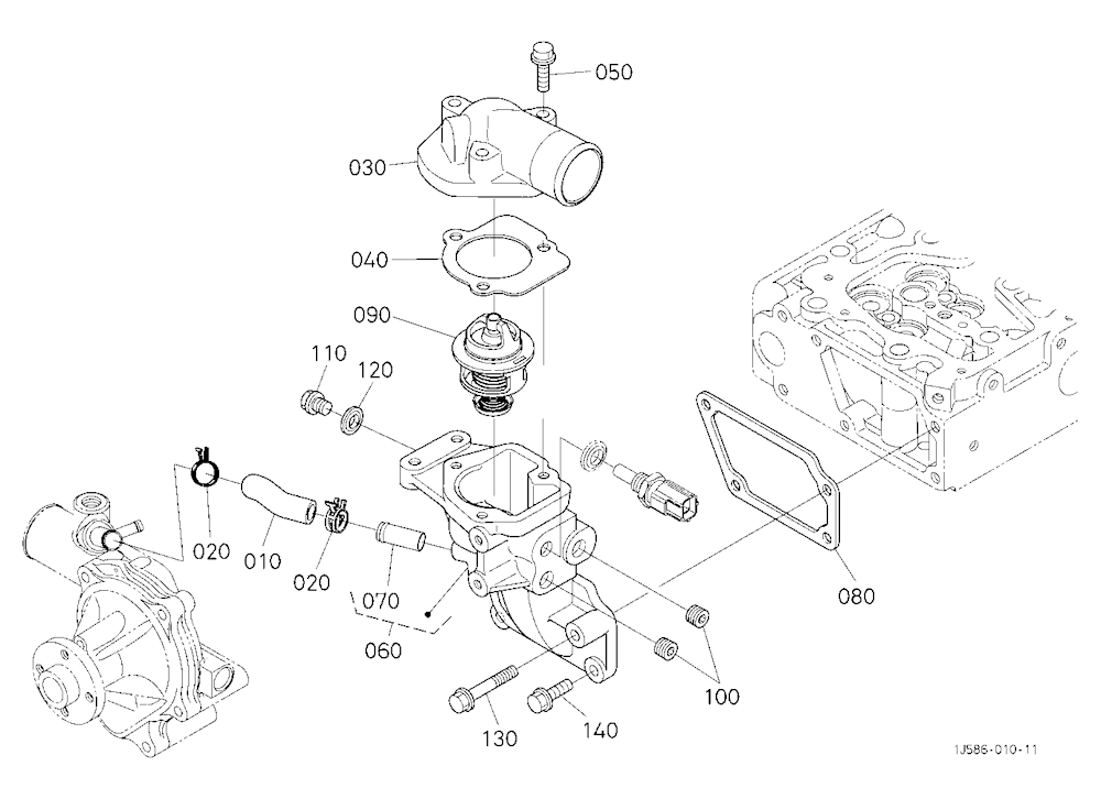 Water Flange And Thermostat