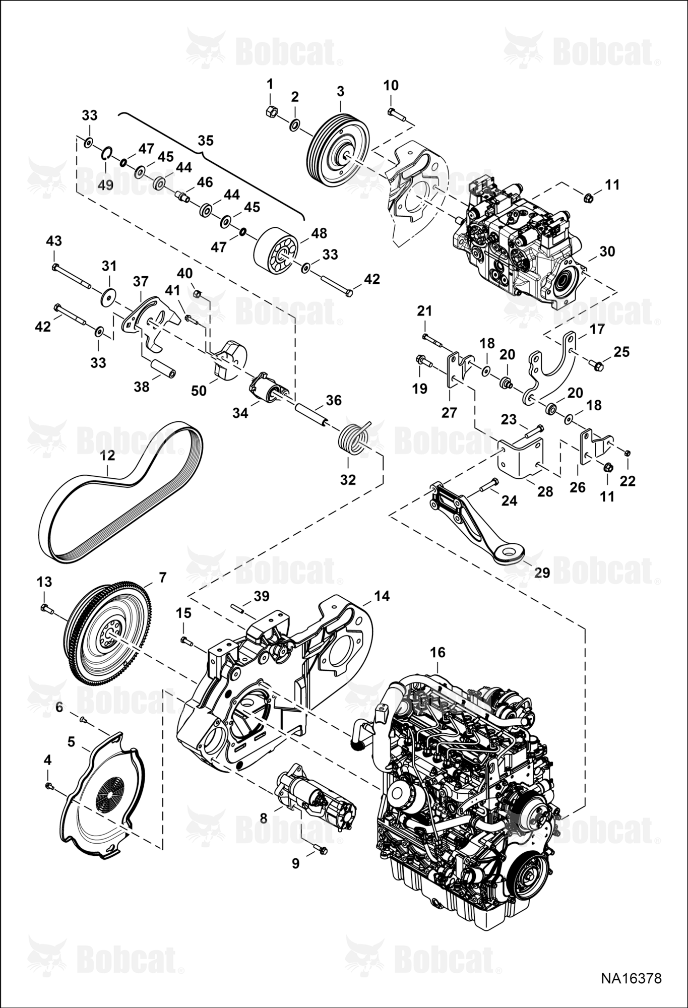 Engine & Attaching Parts (Belt Drive System) (SJC Controls)  ALM425401 & Above