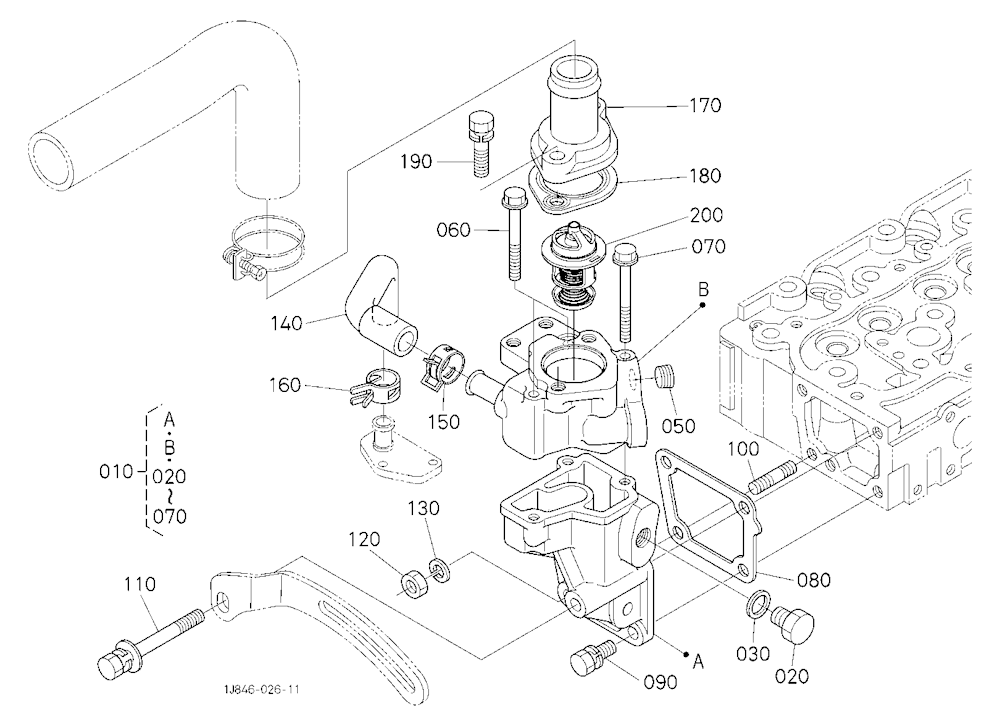 Water Flange And Thermostat