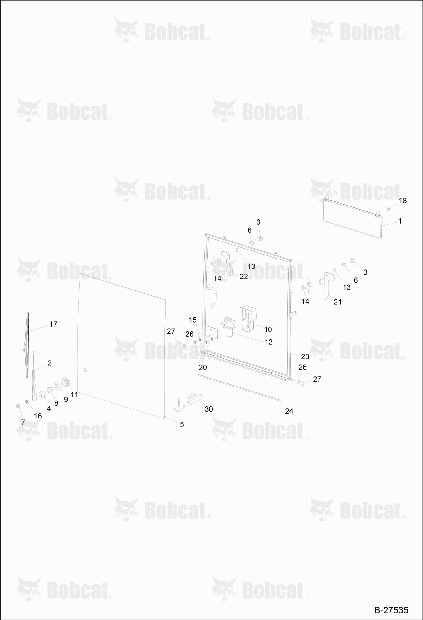 OPERATOR'S CAB (Roller Pane)  CAB S/N 202.041.721 & Above