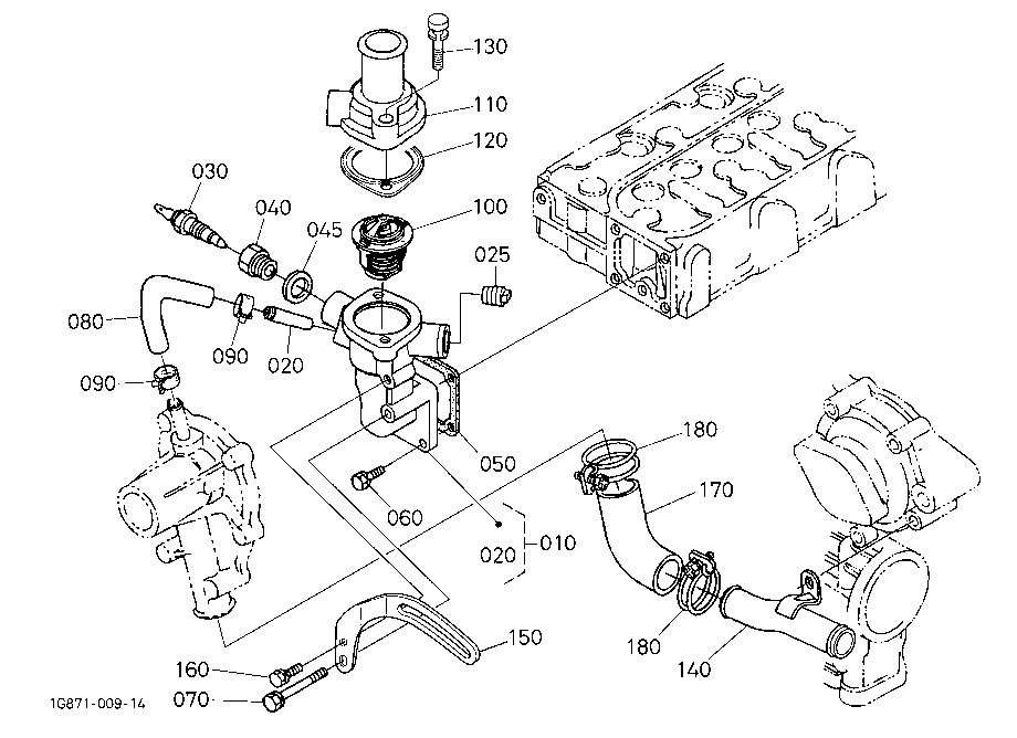 Water Flange And Thermostat