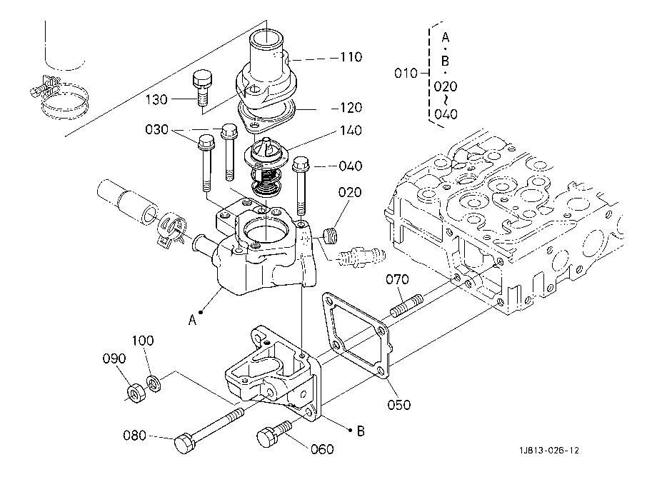 Water Flange And Thermostat