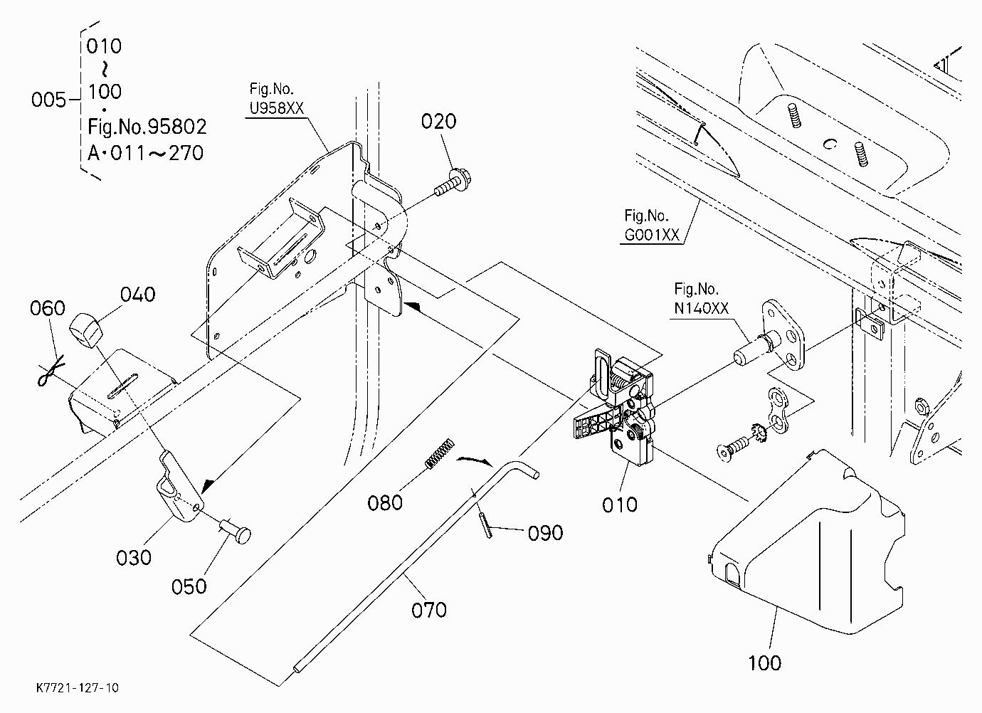 SLIDING WINDOW DOOR KIT (DOOR LOCK RH) (W/G No.V42