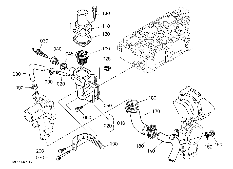 Water Flange And Thermostat