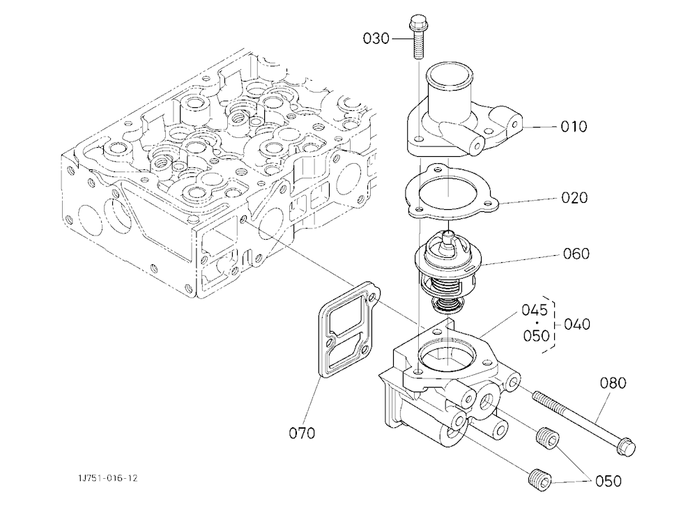 Water Flange And Thermostat