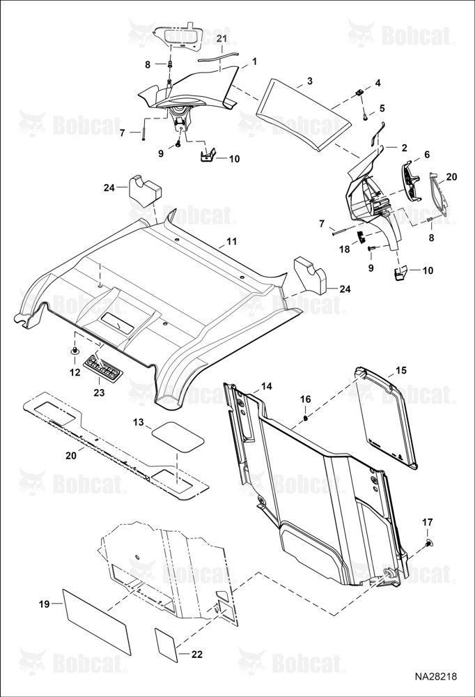 Operator CAB (Cab Interior) (Headliner) (Standard) (W/ Headliner Support)
