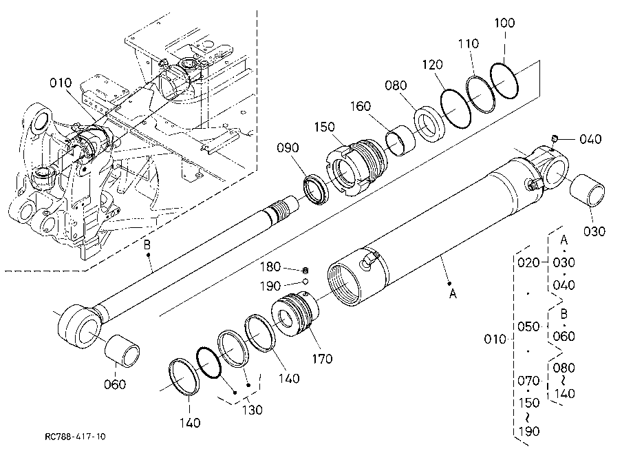 Swing Cylinder And Component Parts