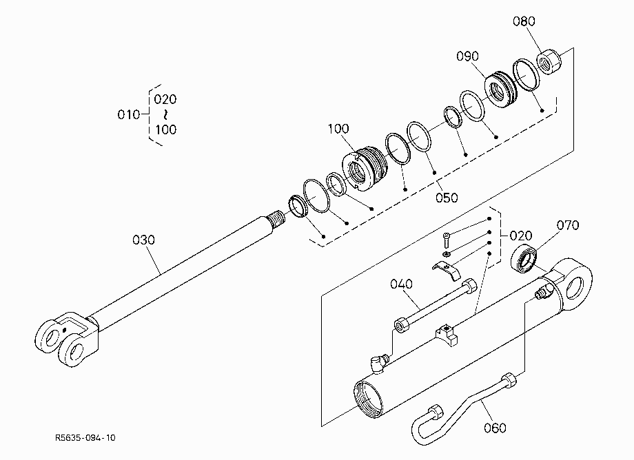 LIFT CYLINDER LEFT (COMPONENT PARTS)