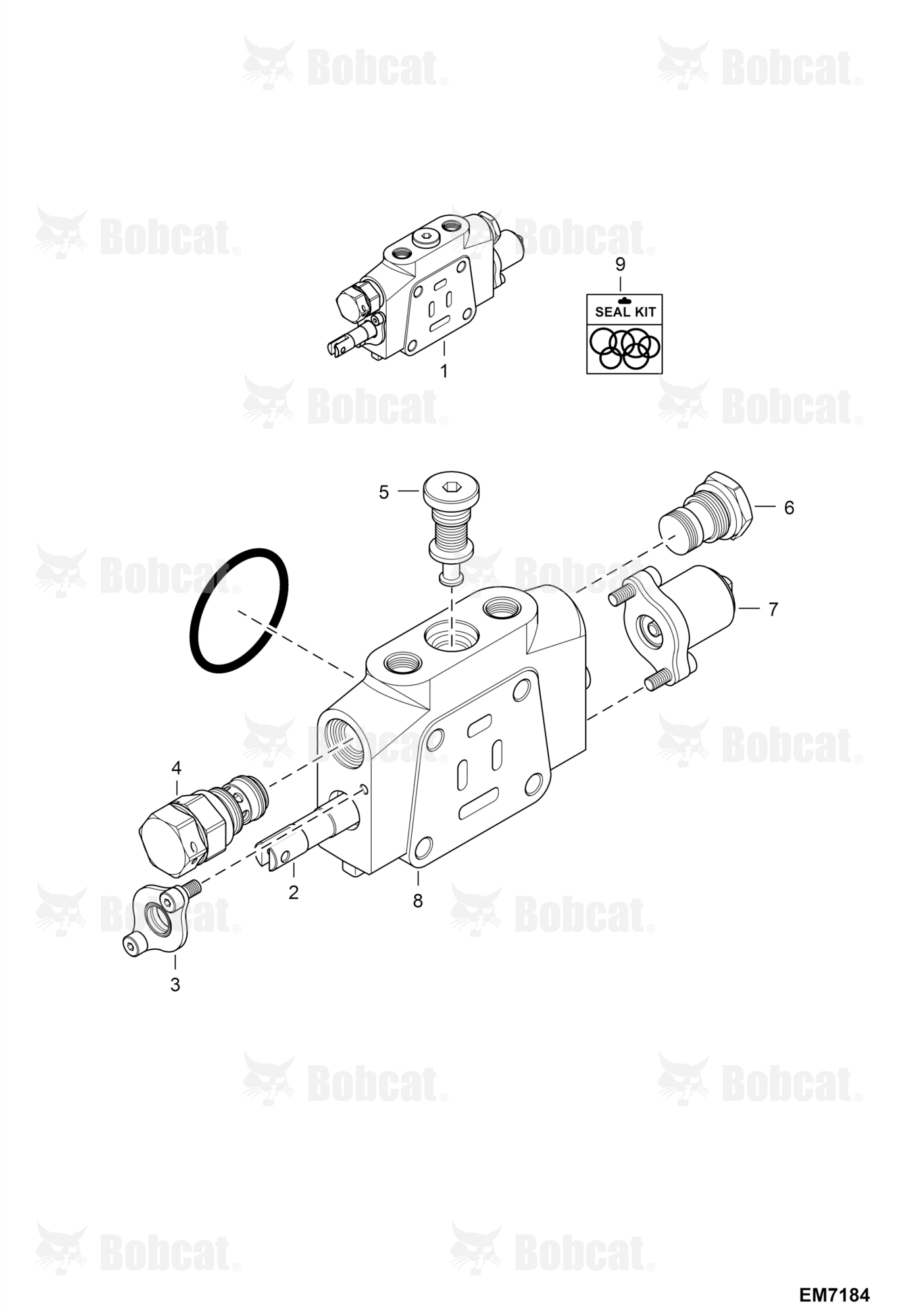 Valve Section (Bucket) (Model 60070023GR) (Model 60090346MQ)