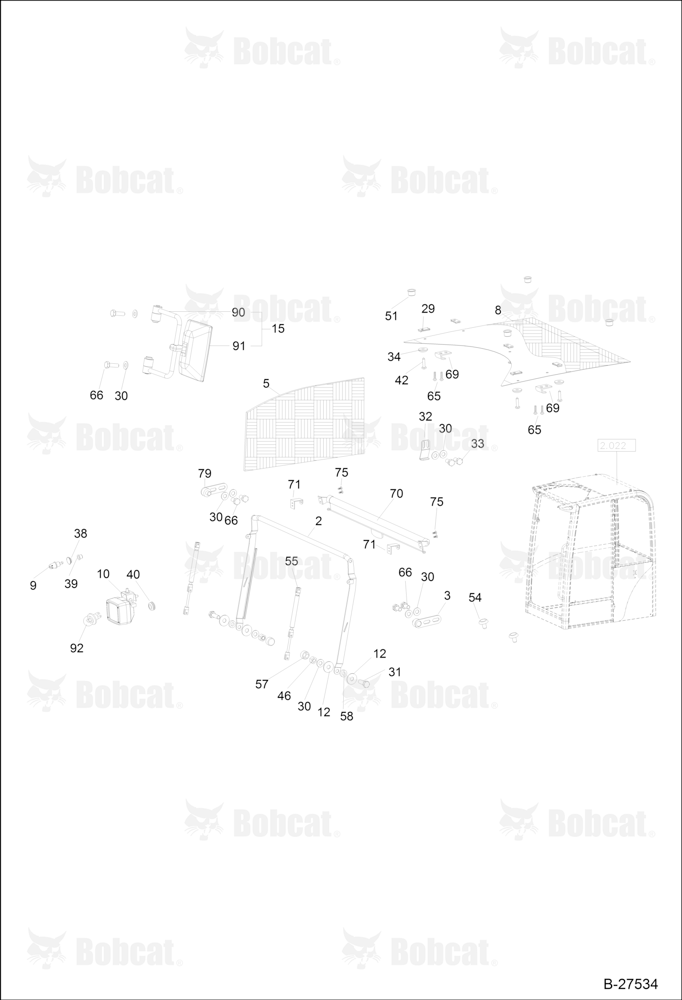 OPERATOR'S CAB (Equipment 2) CAB S/N 202.031.069 & Below