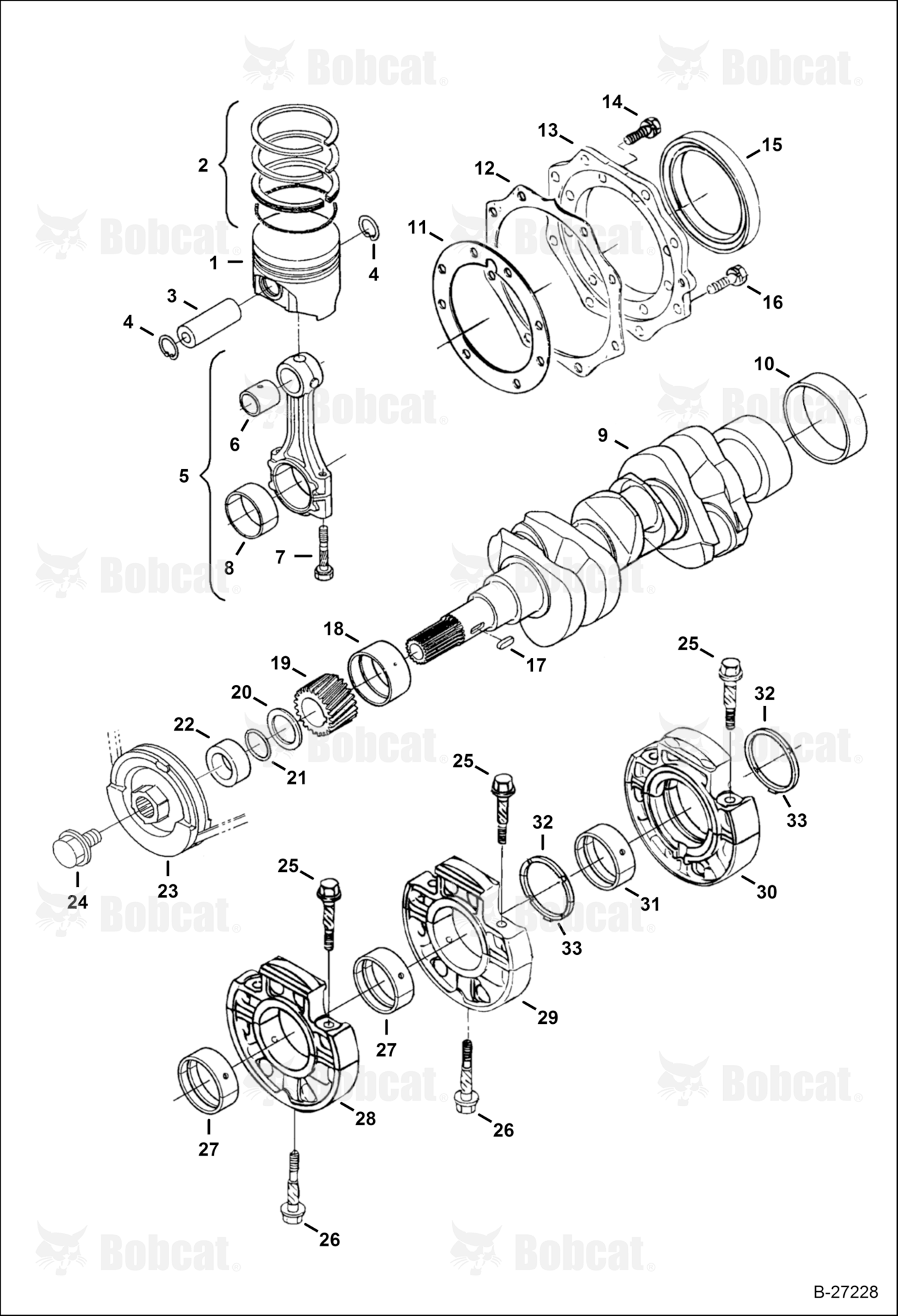 Piston & Crankshaft (Kubota - D722-E3B-BC-6)(Tier IV Replacement)