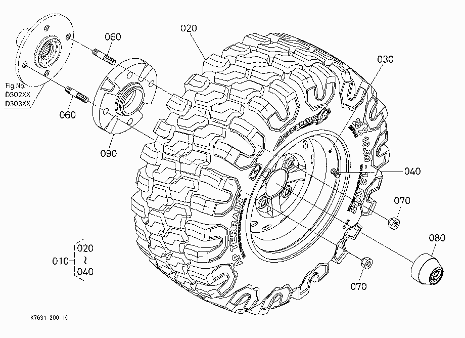 REAR WHEEL (25*10-12,AP)